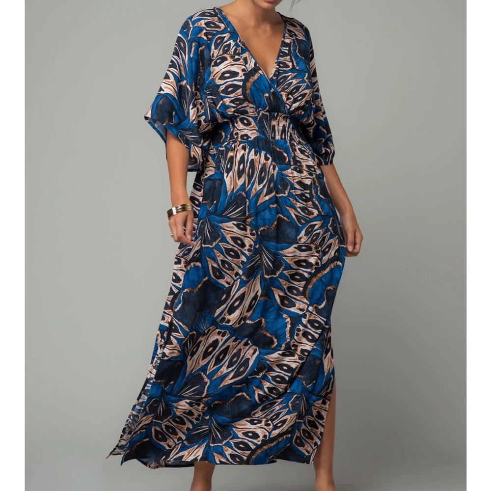 Lovestitch Calista Maxi Dress - Cobalt/Tan / S/M. NWT